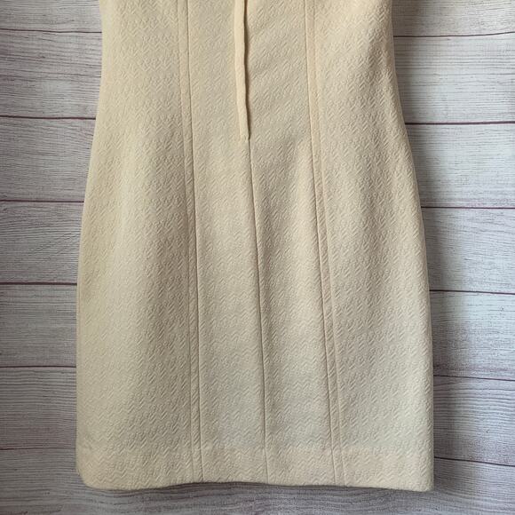 Vintage Styled By Terry Chicago Cream Mod Dress Crimplene Textured 60s - Picture 7 of 15